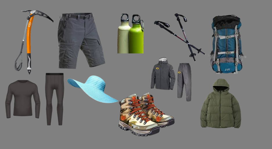 Trekking gear for short trek